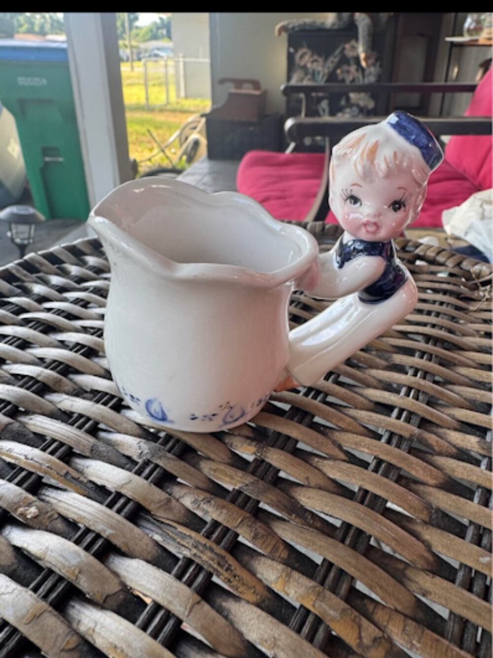 Vintage Enesco Dutch Boy Creamer E-5817 Japan Little Boy Handle